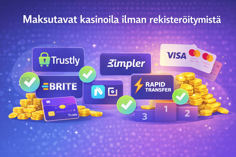 Maksutavat kasinoilla ilman rekisteröitymistä